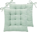 HLOVME Corduroy Chair Cushion with Ties Ultra Soft Warm Floor Cushion for Kids Reading Nook Comfortable Square Seat Cushion for Adult 15.7”x15.7” Set of 2, Green