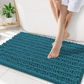 Smiry Bathroom Rugs Mat 34x21, Extra Soft Absorbent Chenille Bath Rugs, Non Slip Rubber Backing Machine Washable Quick Dry Bath Mats for Bathroom Floor, Tub, Shower, Home Decor Accessories, Lake Blue