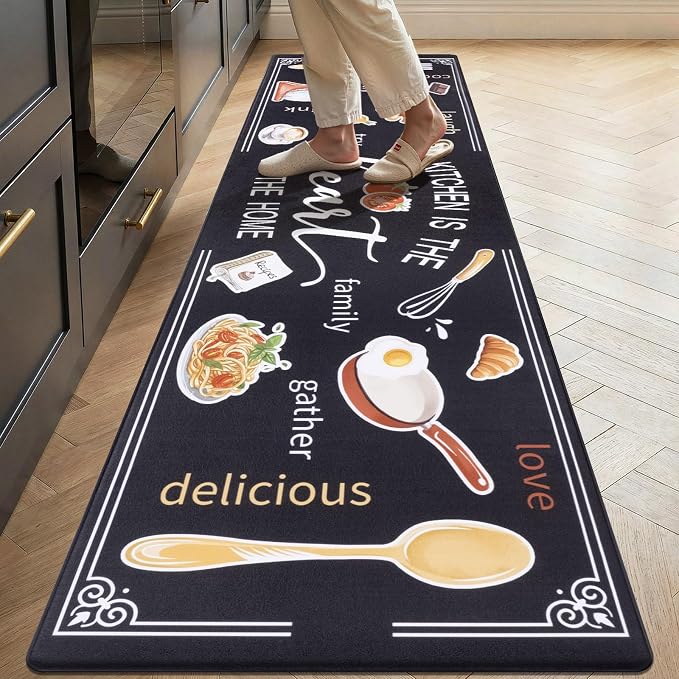 Yamaziot Anti Fatigue Kitchen Rug, 24"x 94" Non-Slip Waterproof Farmhouse Cushioned Comfort Standing Floor Mat for Kitchen, Office, Sink, Laundry