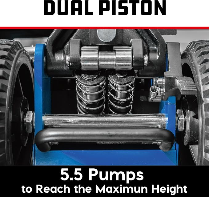 Powerbuilt 1.5 Ton Big Wheel Off Road Jack, Vehicle Lift for Trucks, SUVs, ATVs Offroad Vehicles, Oversized Wheels for Rugged Terrain, 3000 LB Capacity, Blue 620625ECE