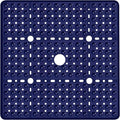 Large Square Shower Mat 27 x 27 Inch Navy Blue, Non Slip Shower Bathtub Mats for Inside Shower with Big Suction Cups Drain Holes, Anti Slip Bathroom Floor Stall Mats, Easy Clean, BPA-Free
