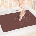 LuxStep Shower Mat Bathtub Mat,24x32 inch, Non-Slip Bath Mat with Drain, Quick Drying PVC Loofah Bathmat for Tub,Shower,Bathroom,Reddish Brown