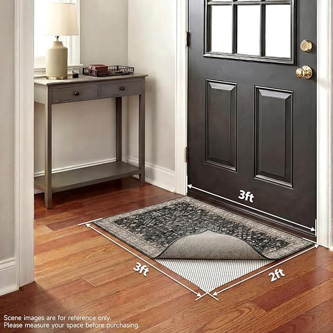 Veken Rug Gripper Pad for Hardwood Floors, Thick Non Slip Rug Pads for Area Rugs, Rug Grippers for Tile Floors, Under Carpet Anti Skid Mat, Keep Your Rugs Safe and in Place, 2x3 Ft