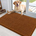 OLANLY Dog Door Mat for Muddy Paws 35x24, Absorbs Moisture and Dirt, Absorbent Non-Slip Washable Doormat, Quick Dry Chenille Mud Mat for Dogs, Entry Indoor Entryway Carpet for Inside Floor, Ochre