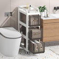 Bathroom Storage with Drawers, 9.8" Wide Wide Slim Storage Cabinet with Wheels for Small Spaces, Narraw Cart for Kitchen Office Bedroom Dinning Room Under Desk, 29.7" Tall
