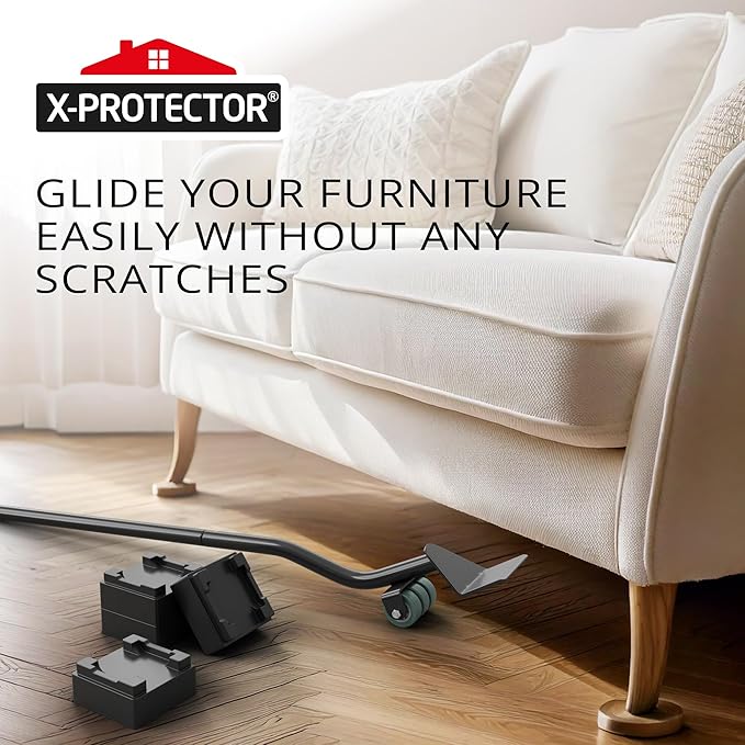 X-Protector Furniture Lifter Tool - Premium Furniture Jack Lifting Tool to Lift Furniture Easily - Appliance Lifter with 4.3" Adjustable Height - Ideal Jack to Lift Furniture Easily with No Effort