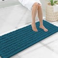 Smiry Bathroom Rugs Mat 47x17, Extra Soft Absorbent Chenille Bath Rugs, Non Slip Rubber Backing Machine Washable Quick Dry Bath Mats for Bathroom Floor, Tub, Shower, Home Accessories, Peacock Blue