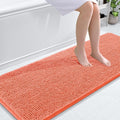 OLANLY Bathroom Runner Rugs 59x24, Extra Soft Absorbent Chenille Bath Rugs, Rubber Backing Quick Dry, Machine Washable Long Bath Mats for Bathroom Floor, Tub and Shower, Home Decor Accessories, Coral