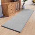 AREDO Runner Rug with Non Slip Rubber Backing, Washable Soft Floor Carpet for Kitchen, Hallway, Entryway Indoor, Bedroom, Laundry, Low Pile Area Rugs, Solid color with Pointillism style, 2*6 ft GREY