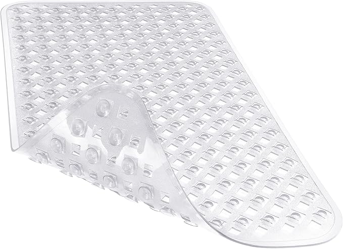 Yimobra Bathtub Mat Non Slip, Shower Mat with Strong Suction Cups & Drain Holes, 28"X16", Anti Slip Bath Tub Mat for Inside Shower, Machine Washable Fast Drying, Bathroom Essentials, Clear