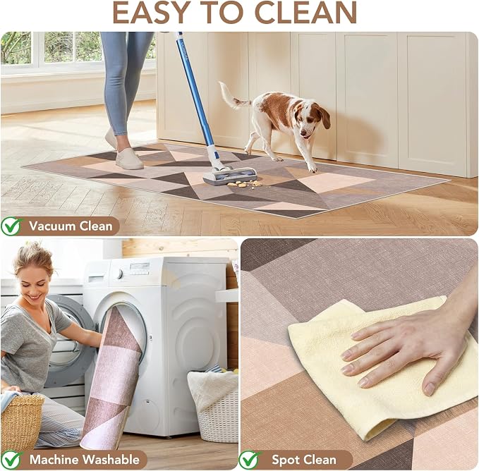 Office Chair Mat for Hardwood Floor&Tile Floor,36"x48" Heavy Duty Desk Chair Mat for Hard Floors,Under Desk Rug for Rolling Computer Chair,Anti Slip,Low Pile Carpet Floor-Light Geometry