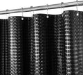 Barossa Design Black Stall Size Shower Curtain Liner 36" W x 72" H - Waterproof PEVA Plastic Shower Liner for Small Bathroom Stall, Lightweight, 3 Magnets & Metal Grommets - Dimensional Black, 36x72