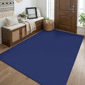 KOZYFLY Washable 4x5 Entry Woven Area Rug, Braided Throw Rugs for Entryway, Non Slip Door Mat Indoor Entrance, Flatweave Carpet for Foyer, Bedroom, Dining, Office, Royal Blue/Navy