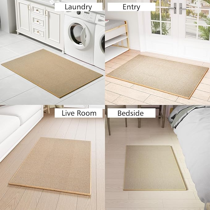 SUMLANS Kitchen Mat 1 PCS, Cushioned Non Slip Rugs for Kitchen Floor, Absorbent Runner Comfort Standing Mats Washable for Kitchen, Office, Home (Brown, 24"x36")