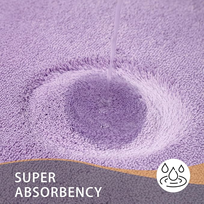 MINIDEAR Bathroom Rugs 36x24 Purple - Thick Memory Foam Bath Mat, Ultra Soft & Plush Fluffy, Non-Slip, Quick Dry, Absorbent Washable Floor Microfiber Mat for Tub, Home Decor Accessories