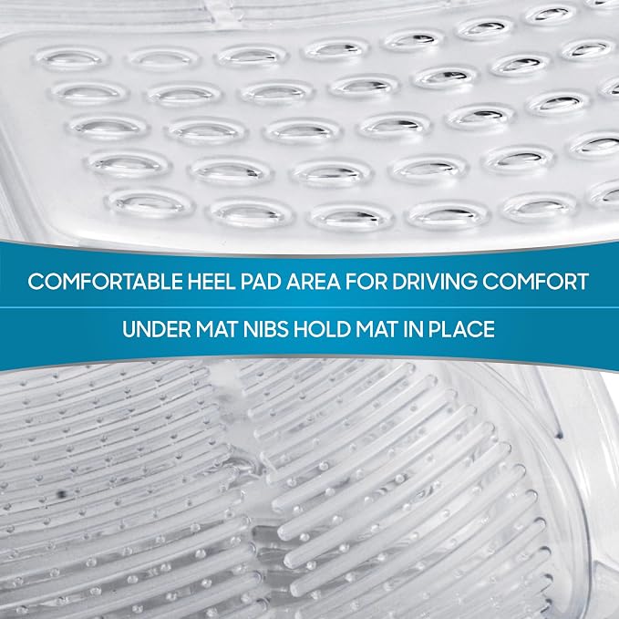BDK 4-Piece Rubber Transparent Clear Floor Mats Heavy Duty for Front & Rear Car Truck Van SUV, All Weather Protection, Universal Fit