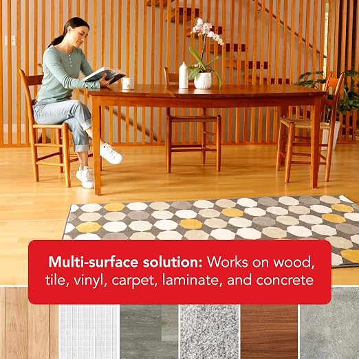 Rug Grip Rug Gripper Double Sided Non-Slip Residue Free Carpet Tape for Area Rugs and Runners - Works on All Floor Types including Hardwood, Tile, Carpet and Vinyl (6in" x 25ft)