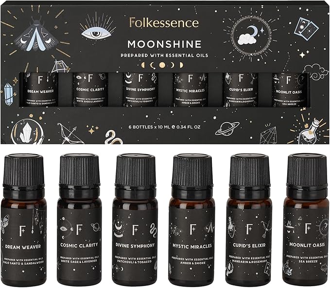 Folkulture Essential Oils for Diffuser Oil | Set of 6 Fragrance Oils for Diffusers | Palo Santo & Lavender Essential Oil | Diffuser Oils Scents for Fathers Day Gift |Essential Oils for Diffusers