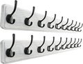 SKOLOO Rustic Wall Mounted Coat Rack, Case of 2, Pine Solid Wood Coat Hook Hanger - 10 Hooks for Hanging Clothes Robes Towels Coats