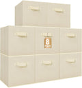STORAGE MANIAC Storage Cubes, 11 Inch Collapsible Storage Bins with Handles, 8 Pack Fabric Foldable Bins for Organization, Durable Storage Bins for Closet, Shelves, Offices, 8-Pack Beige