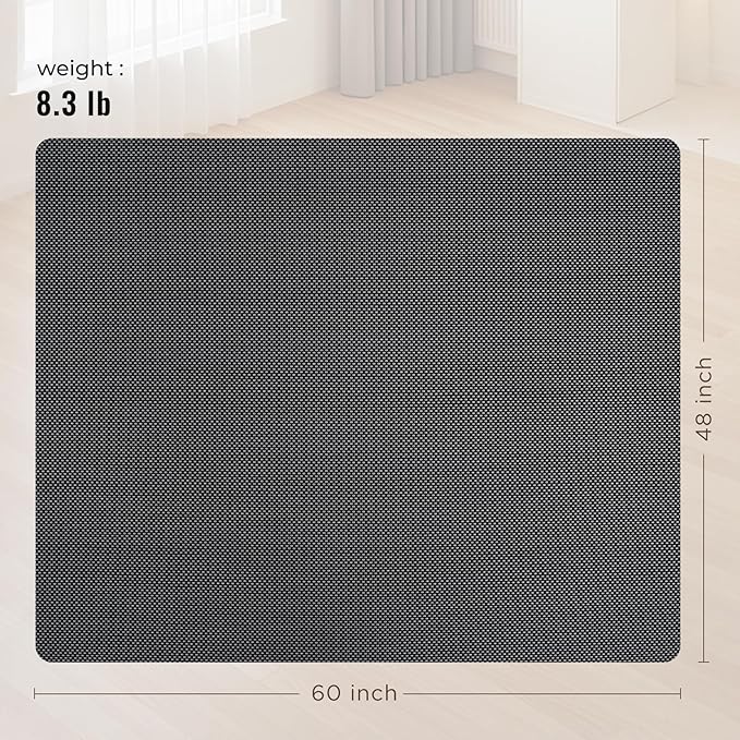 Office Chair Mat for Hard Floors,48"x60" Anti-Slip Waterproof Hardwood Floor Chair Mat,Heavy Duty Floor Protector Rolling Chairs for Home Office(Grey)