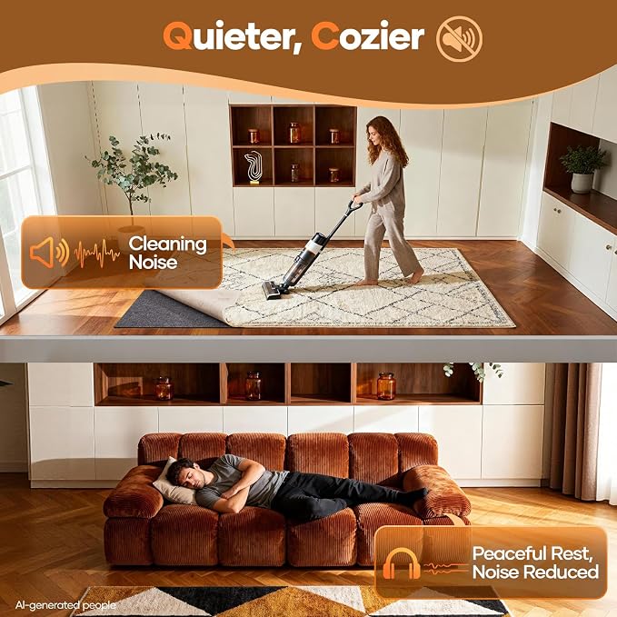 Veken Non Slip Cushioned Rug Pad Gripper 4 x 6 Ft, Felt and Silicone Backing, 1/8 inch Thick Carpet Liner for Hardwood Floors and Finishes, Under Area Rugs Anti Skid Mat, Keep Rugs Safe and in Place