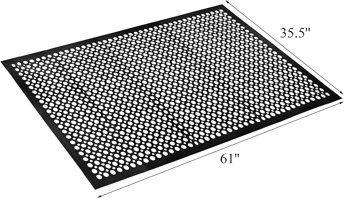 Yesland Rubber Door Mat 61 x 35 Inches, Packed in Roll Durable Non-Slip Anti-Fatigue Drainage Floor Mat for Restaurant Kitchen Bar Home Garden Indoor Outdoor Wet Area