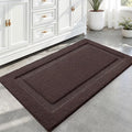 LUMI Large Ultra Soft Bathroom Rugs Non Slip with Rubber Backing, Absorbent Washable Bath Mat Quick Dry, Upgraded Premium Microfiber Plush Carpet for Bathtub and Shower Floor, Brown, 24x43