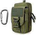 WYNEX Tactical Compass Phone Pouch, Large Molle Smartphone Holster Case Double Capacity Small Utility EDC Pouch with Compass Buckle and Carabiner