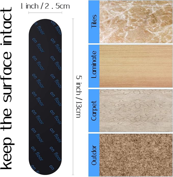 Boao 32 Pieces Rug Carpet Anti-Slip Corner Grippers Carpet Protector Sticky Washable Gripper Pads Non-Slip Grip Mat Rug for Hardwood Floors and Tile, Black
