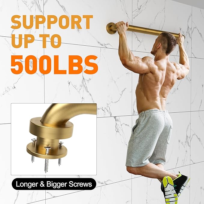 Shower Grab Bar,23.4 Inch Anti Slip Brushed Gold Stainless Steel Grab Bars for Bathtubs and Showers, Bathroom Grab Bar,Safety Shower Handle,Handicap Elderly Injury Senior Assist Bath Handle