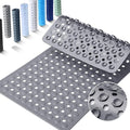Yimobra Bathtub Mat Non Slip, 27.5"X15.5" Machine Washable Shower Floor Mat, Soft on Feet, Bathmat with Drain Holes and Suction Cups, Bathroom Essentials, Grey