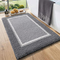 DEXI Bathroom Rugs 36x24, Absorbent Extra Soft Plush Microfiber Bath Mat for Bathroom, Non Slip Washable Bathmat Quick Dry for Shower Floor, Sink, Tub, Laundry Room, Light Grey