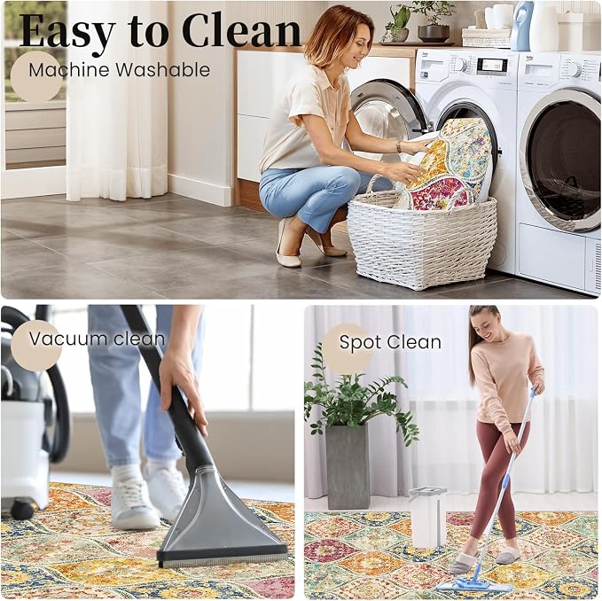 Office Chair Mat for Hardwood Floor & Tile Floor,48"X 60" Heavy Duty Desk Chair Mat for Hard Floors, Under Desk Rug for Rolling Computer Chair,Anti Slip,Low Pile Carpet Floor Protector-Multi