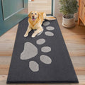 Smiry Dog Door Mat for Muddy Paws, Absorbs Moisture and Dirt, Low-Profile Entryway Mat with Non-Slip Backing, Entry Indoor Outdoor Doormat for Inside Floor (48x30 Inches, Dark Grey, Paw