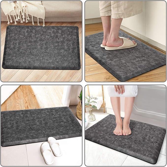KMAT Kitchen Mat Cushioned Anti-Fatigue Floor Mat Waterproof Non-Slip Standing Mat Ergonomic Comfort Floor Mat Rug for Home,Office,Sink,Laundry,Desk 30"(L) x 20"(W),Grey