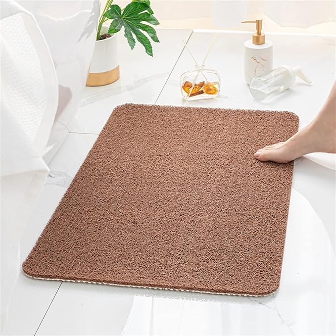 Secure Mat, Non-Slip Bathtub Mat, The Ultimate Non-Slip Bath Mat, Shower Mat Floor Mat for Tub, Shower, Bathroom (Color : Brown, Size : 60x90cm(23.62"x35.43"))