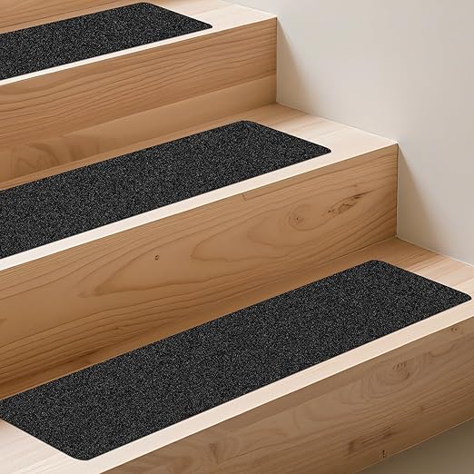 Non Slip Tape 6 inch X 30 inch (10-Pack) - Outdoor Waterproof Non Skid Tape, Stair Treads Anti Slip Tape for Step, Deck, Pre-Cut Anti Slip Tape, Black with Roller