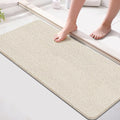 godehone Shower Mats Non Slip Without Suction Cups, PVC Loofah Bathroom Mats, Loofah Mats for Shower and Bathroom, Quick Drying, 15.7× 36 Inch, Beige