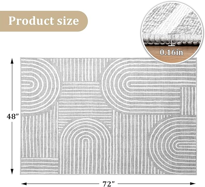 Office Chair Mat for Hardwood Floor, 72"x48" Easy Glide Computer Desk Mat Protector for Rolling Chair Under Desk Rug Nonslip Backing, Machine Wash, (Modern)
