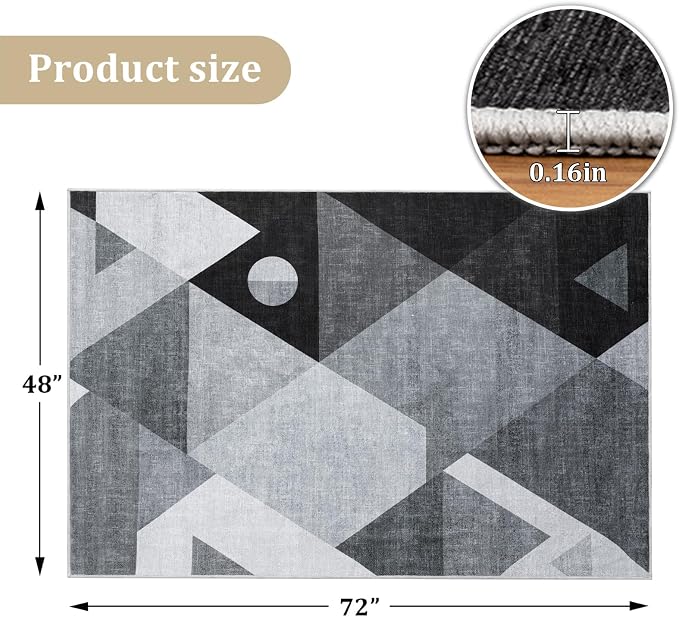 Office Chair Mat for Hardwood Floor, 72"x48" Easy Glide Computer Desk Mat Protector for Rolling Chair Under Desk Rug Nonslip Backing, Machine Wash, (Modern)