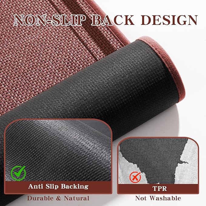 chakme Bathroom Rugs Mat 24x17, Ultra Thin Non Slip Bath Mat Small Quick Dry Absorbent Bath Mat for Bathroom, (Dark Pink, 24"x17")