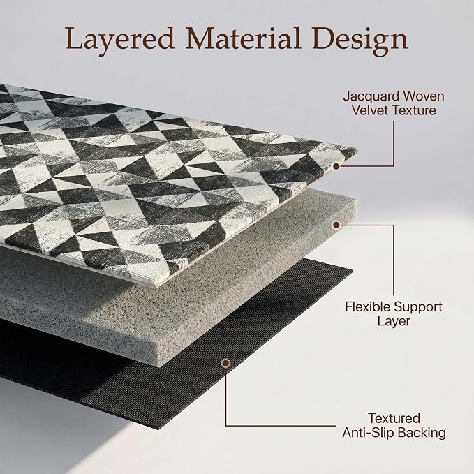 48"x60" Office Chair Mat for Hardwood Tile Floor, Under Desk Carpet Protector for Rolling Computer Chair Mat, Machine Washable Area Rug, Anti-Slip 1/5" Thick Low Pile Thin Floor Mat, Brushed Quartz