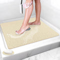 Shower Mat Non Slip: 21 x 21 Inch Square Shower Mats with Drain Hole in Middle - Soft Loofah Quick Drying Matt for Shower Stall