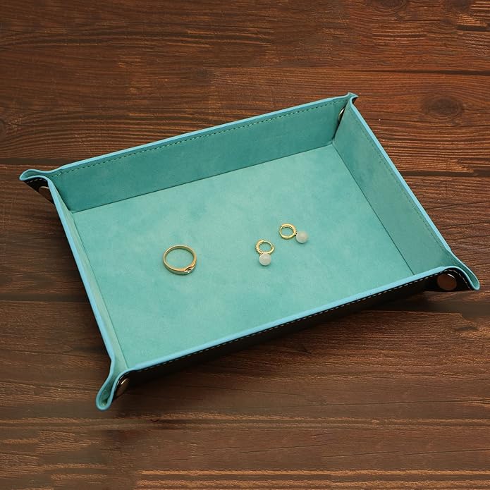 Valet Organizer - Catchall Tray for Jewelry, Wallets, Watches, Keys, Coins, Phones, Glasses - Perfect for Nightstand, Desk, Entryway