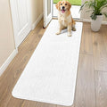 Smiry Dog Door Mat for Muddy Paws 70x24, Absorbent Dirt Trapper, Non-Slip Washable Chenille Entryway Rug for Inside Floor, White, Classic Solid