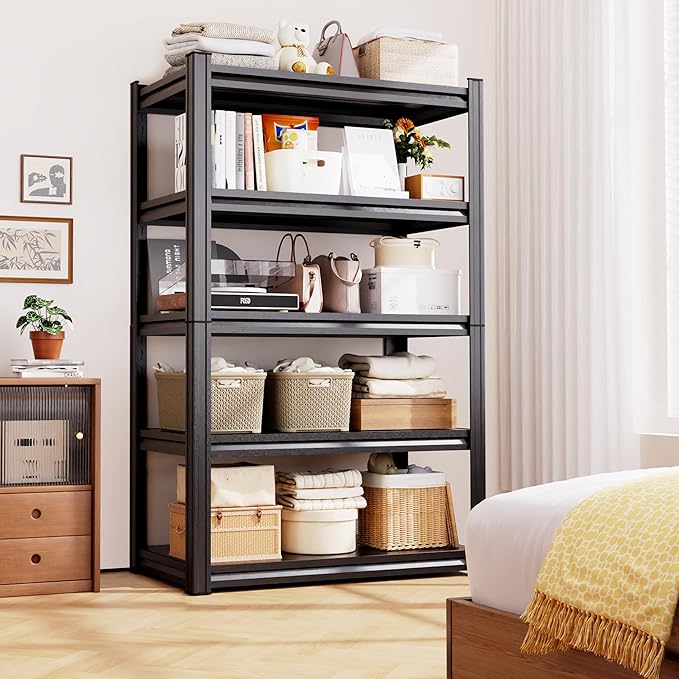 Metal Garage Shelving 5 Tier Storage Shelves, 71"Hx35"Wx16"D Adjustable Heavy Duty Shelving Unit and Storage Large Rack, Utility Steel Shelf 2 Pack for Shop Warehouse Industrial Pantry Basement