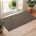 LEKEEPGO Door Mat 24"x47", Non Slip Door Mat Indoor Entrance, Rubber Backing Front Indoor Doormat Washable Absorbent Low-Profile Entryway Entry Resist Dirt Inside Door Mats, Brown