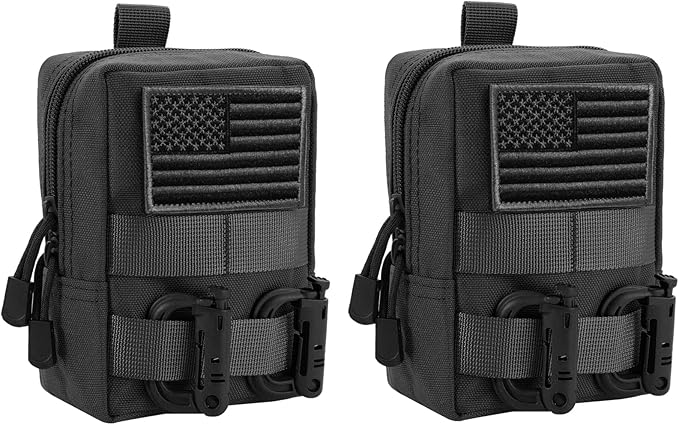 FRTKK 2 Pack Molle Pouches - Tactical Compact Water-Resistant EDC Pouch Bag Small Utility Pouch
