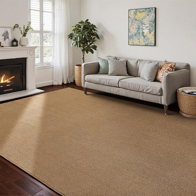 CHAMPLANT Washable Area Rug 6x9 Feet Brown Non Slip Living Room Kitchen Rugs Indoor Entryway Rug Floor Carpet for Dining Living Room Bedroom